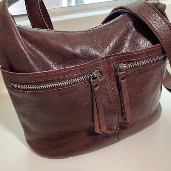 Latico Leathers Brown Shoulder- Crossbdy GITA Excellent - Picture 1 of 11